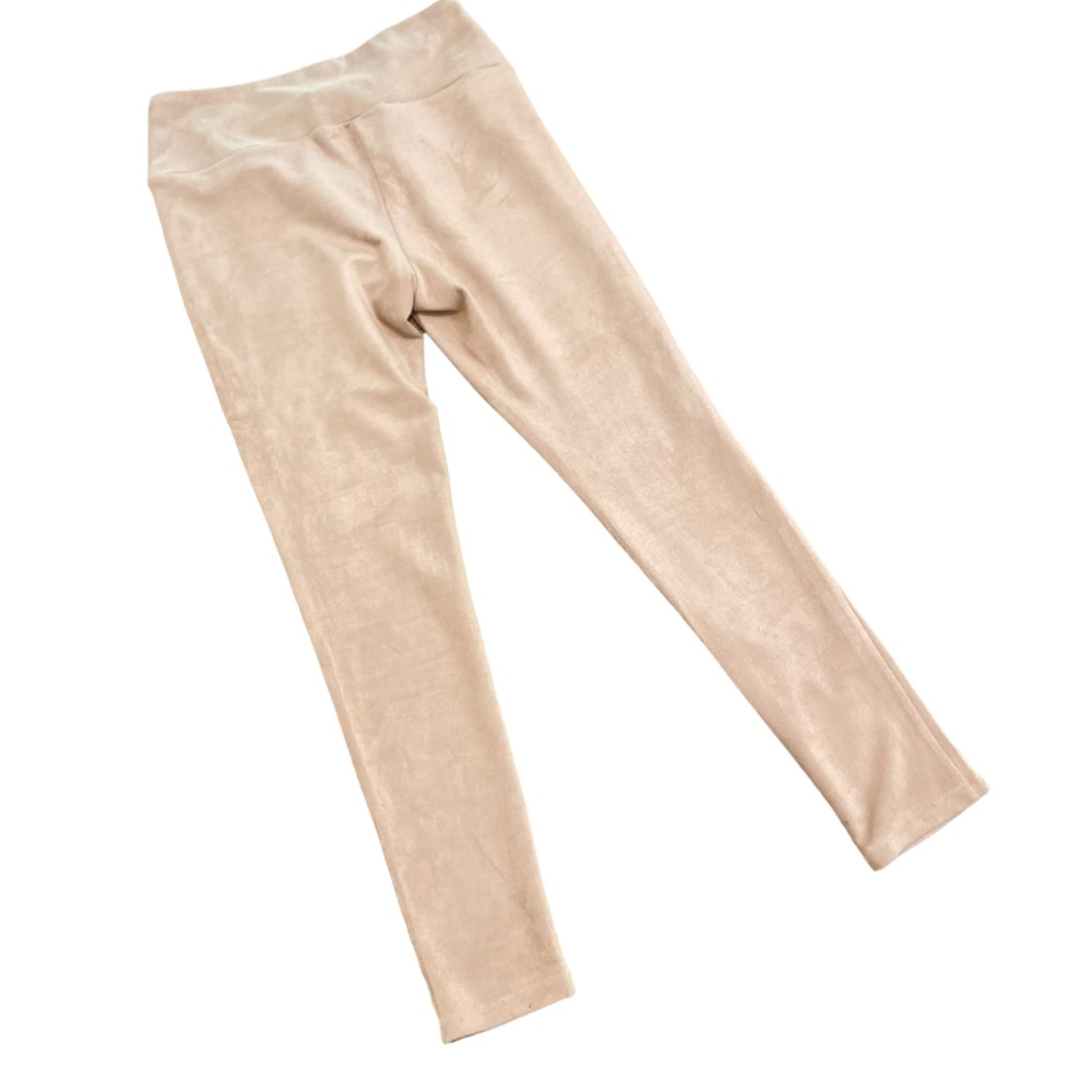 J McLaughlin faux beige suede pull on high waisted pants size large